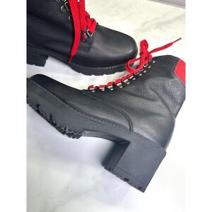 Martino Canada Leather & Wool Heeled Lace Up Combat Winter Boots, Women's 9 NWOT